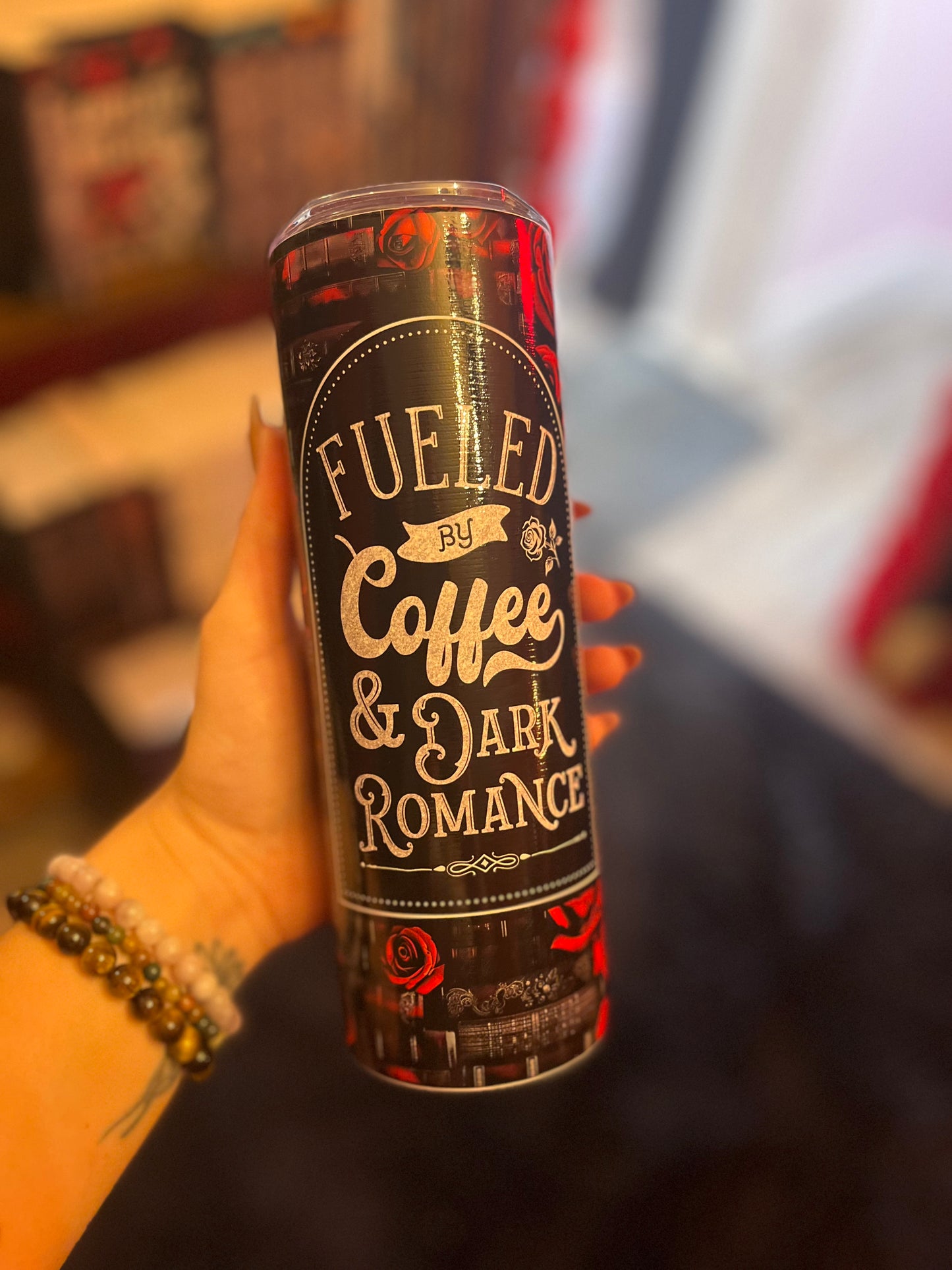 Fueled By Coffe & Dark Romance Tumbler