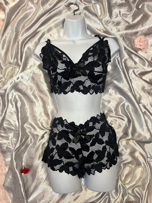 Black Lace 2 Piece Lingerie