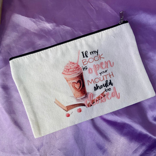 Book Open Mouth Closed Zipper Pouch