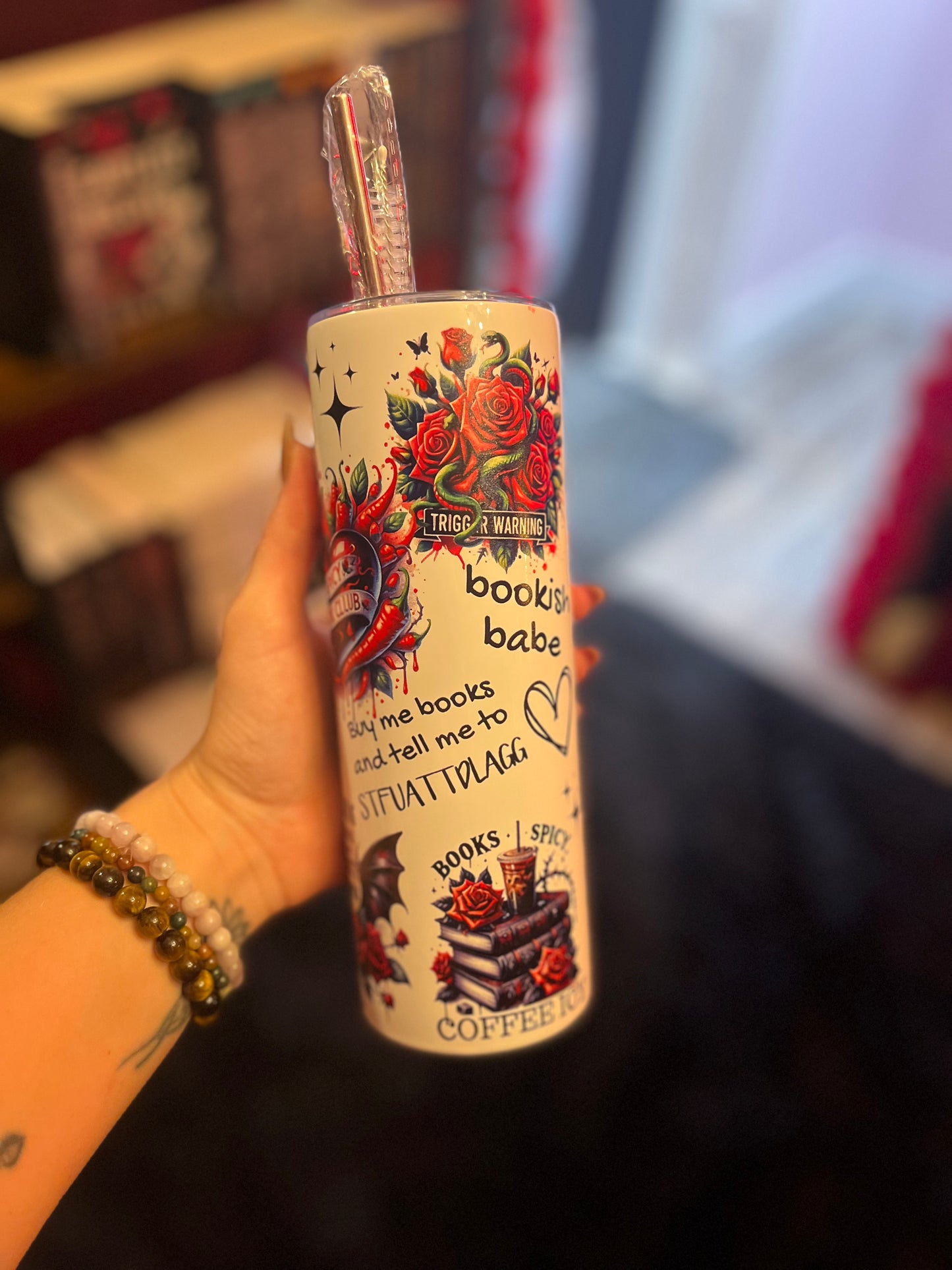 Bookish Babe Tumbler w/ Straw
