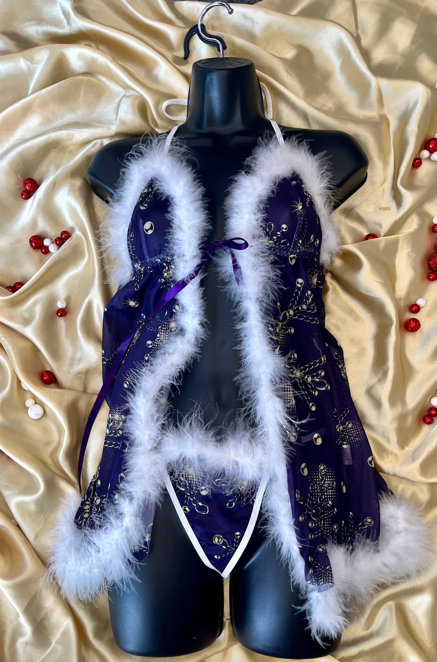 Purple Snowflake Christmas Lingerie
