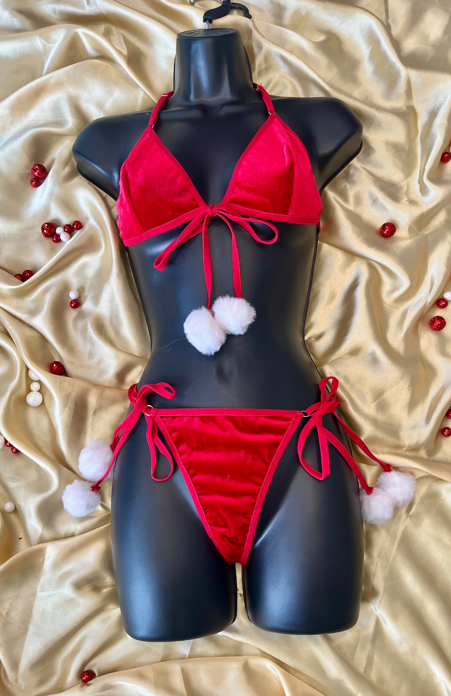 Red Christmas 2 Piece Lingerie